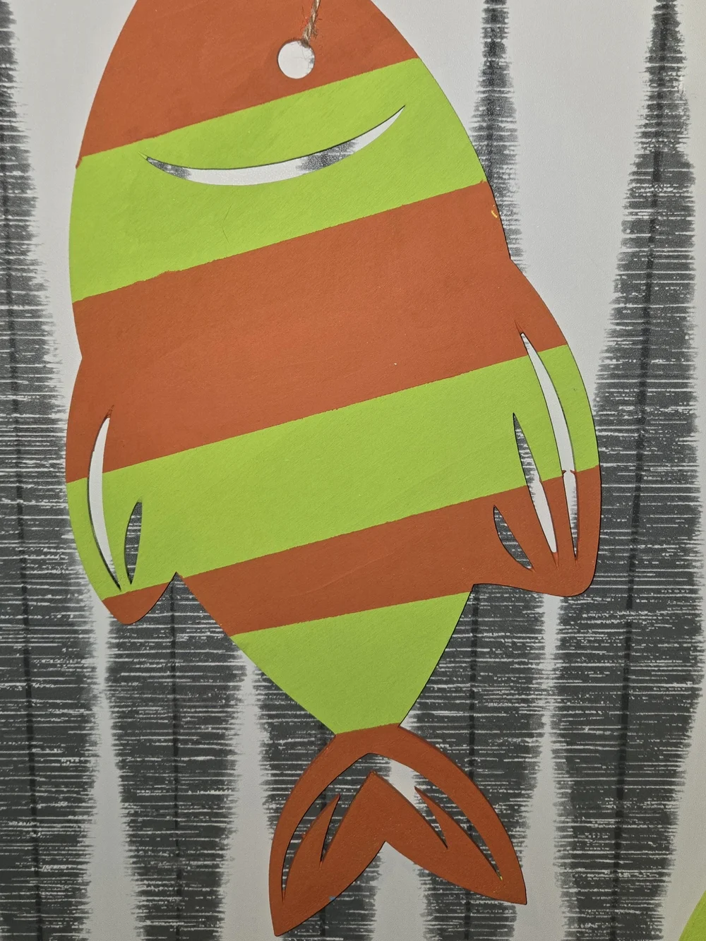 Hand Painted Colorful Wooden Fish Garland Coastal Nautical Hanging Wall Decor